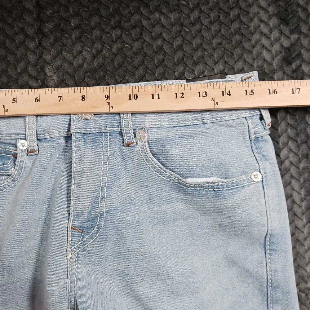 True Religion Rocco Shorts Mens 30 Blue Cotton Denim Bermuda Relaxed Fit Stretch